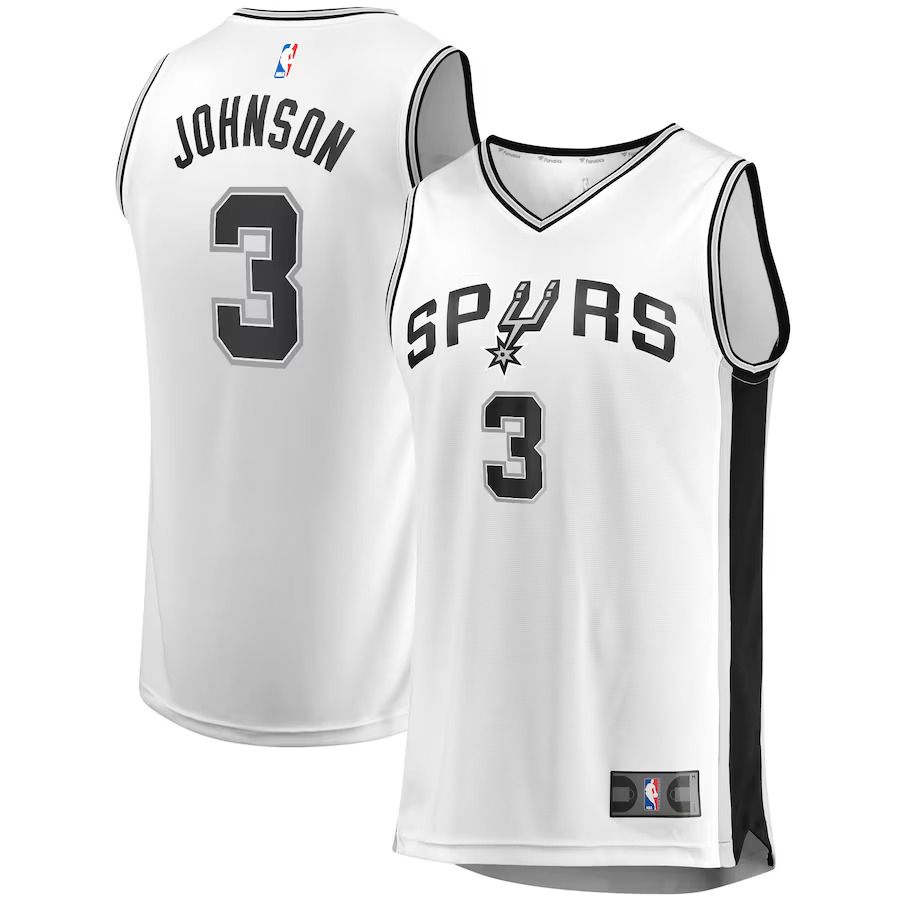 Men San Antonio Spurs #3 Keldon Johnson Fanatics Branded White Fast Break Replica NBA Jersey
